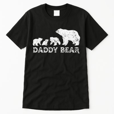 Fathers Day Daddy Bear With 3 Three Cubs Dad Father Papa Tall T-Shirt