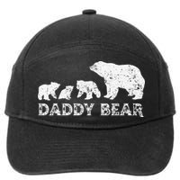Fathers Day Daddy Bear With 3 Three Cubs Dad Father Papa 7-Panel Snapback Hat