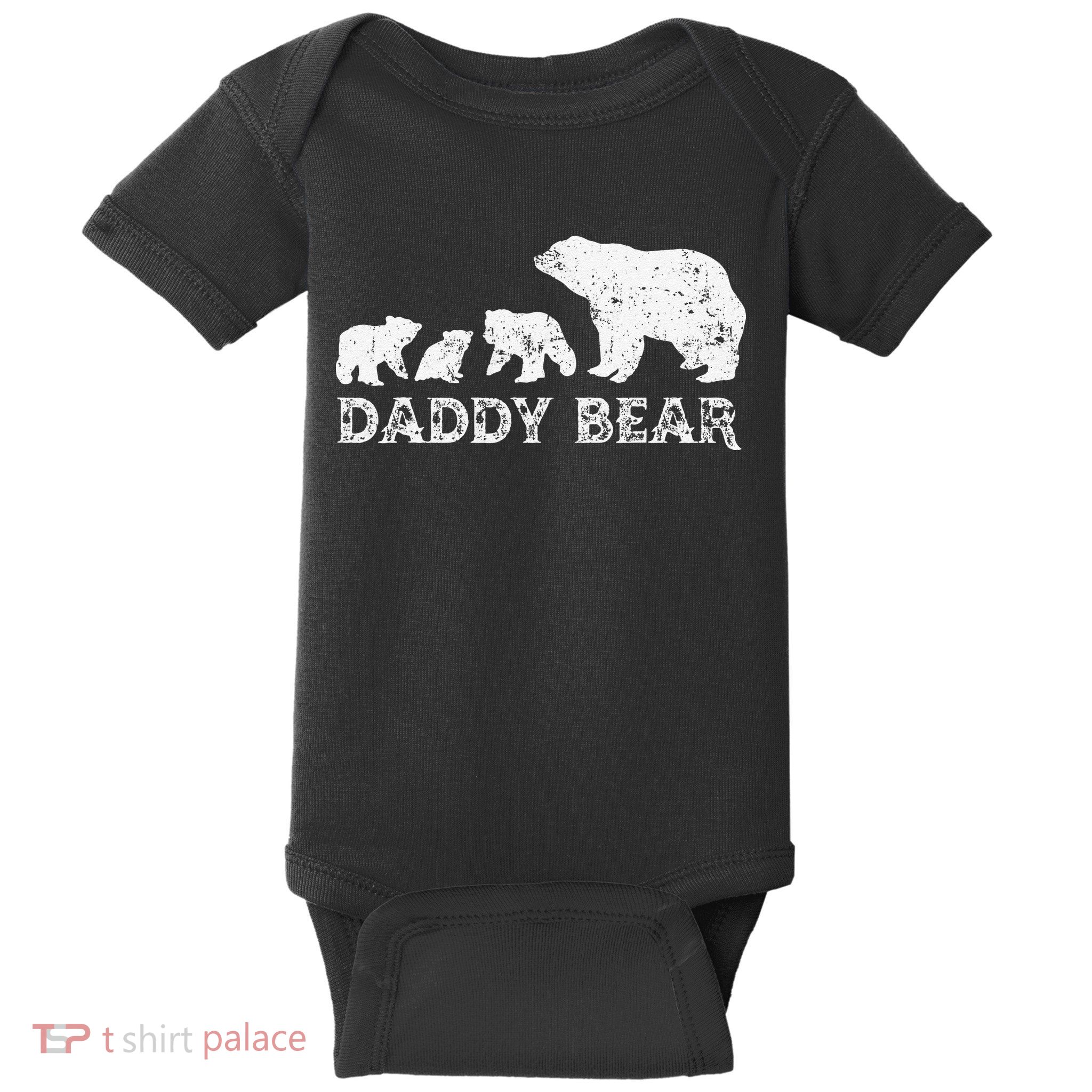Fathers Day Daddy Bear With 3 Three Cubs Dad Father Papa Baby Bodysuit