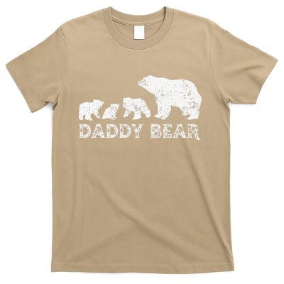 Fathers Day Daddy Bear With 3 Three Cubs Dad Father Papa T-Shirt