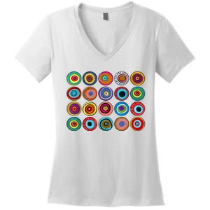 Funny Dot Day Abstract Polka Dot September 15th International Gift Women's V-Neck T-Shirt