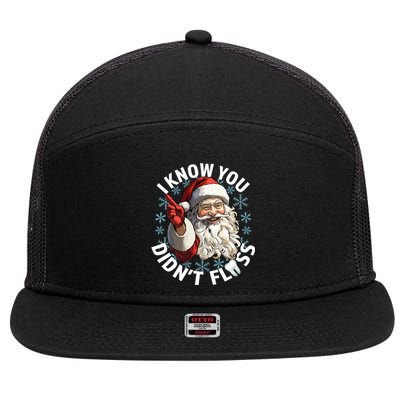 Funny Dentist Dental I Know You DidnT Floss Christmas Santa 7 Panel Mesh Trucker Snapback Hat