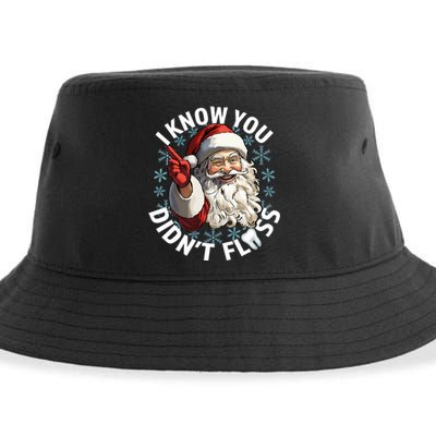 Funny Dentist Dental I Know You DidnT Floss Christmas Santa Sustainable Bucket Hat