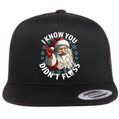 Funny Dentist Dental I Know You DidnT Floss Christmas Santa Flat Bill Trucker Hat