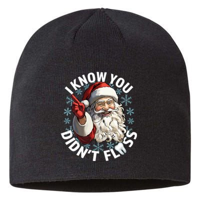 Funny Dentist Dental I Know You DidnT Floss Christmas Santa Sustainable Beanie