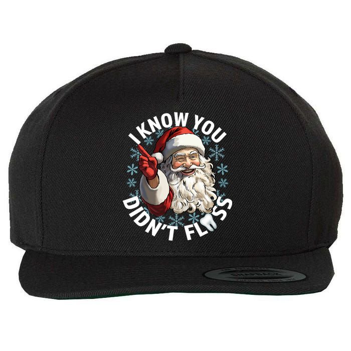 Funny Dentist Dental I Know You DidnT Floss Christmas Santa Wool Snapback Cap