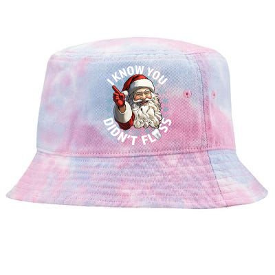 Funny Dentist Dental I Know You DidnT Floss Christmas Santa Tie-Dyed Bucket Hat