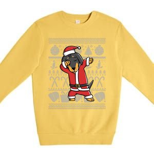 Funny Dachshund Dabbing Dog Dab Ugly Christmas Cute Gift Premium Crewneck Sweatshirt