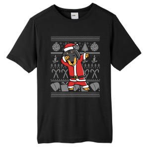 Funny Dachshund Dabbing Dog Dab Ugly Christmas Cute Gift Tall Fusion ChromaSoft Performance T-Shirt