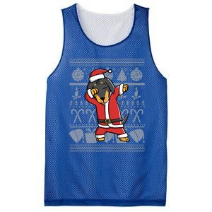 Funny Dachshund Dabbing Dog Dab Ugly Christmas Cute Gift Mesh Reversible Basketball Jersey Tank