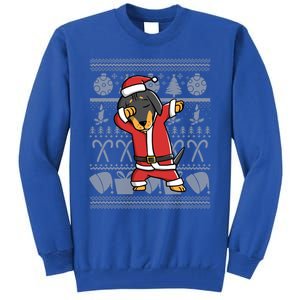 Funny Dachshund Dabbing Dog Dab Ugly Christmas Cute Gift Tall Sweatshirt