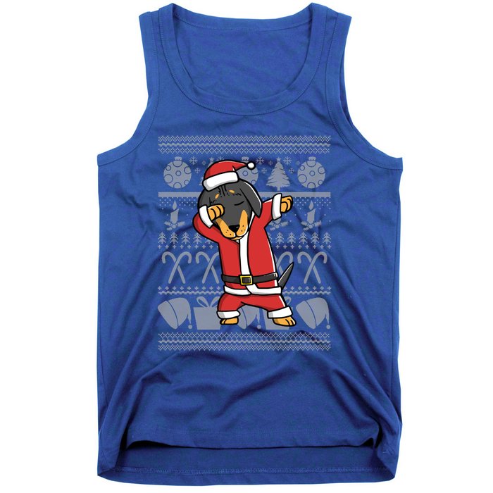 Funny Dachshund Dabbing Dog Dab Ugly Christmas Cute Gift Tank Top