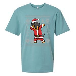 Funny Dachshund Dabbing Dog Dab Ugly Christmas Cute Gift Sueded Cloud Jersey T-Shirt