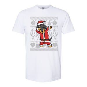 Funny Dachshund Dabbing Dog Dab Ugly Christmas Cute Gift Softstyle CVC T-Shirt