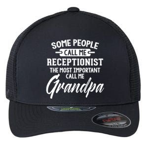 Fathers Day Design Receptionist Grandpa Gift Flexfit Unipanel Trucker Cap