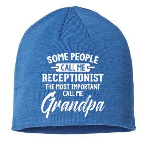 Fathers Day Design Receptionist Grandpa Gift Sustainable Beanie