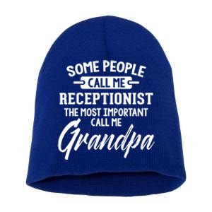 Fathers Day Design Receptionist Grandpa Gift Short Acrylic Beanie