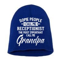 Fathers Day Design Receptionist Grandpa Gift Short Acrylic Beanie