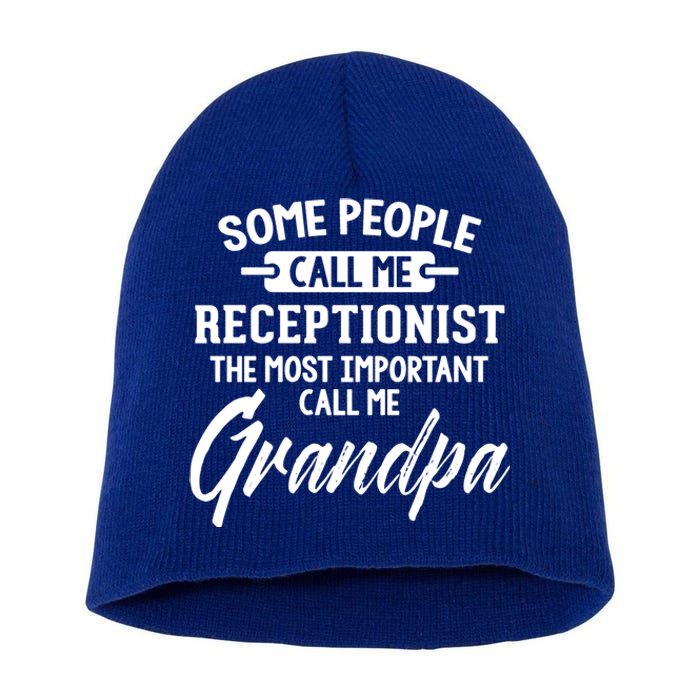 Fathers Day Design Receptionist Grandpa Gift Short Acrylic Beanie