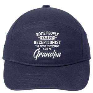 Fathers Day Design Receptionist Grandpa Gift 7-Panel Snapback Hat