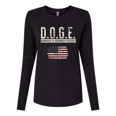 Funny Doge Department Of Government Efficiency . D.O.G.E. Womens Cotton Relaxed Long Sleeve T-Shirt