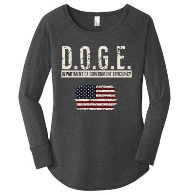 Funny Doge Department Of Government Efficiency . D.O.G.E. Women's Perfect Tri Tunic Long Sleeve Shirt