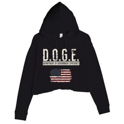 Funny Doge Department Of Government Efficiency . D.O.G.E. Crop Fleece Hoodie