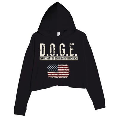 Funny Doge Department Of Government Efficiency . D.O.G.E. Crop Fleece Hoodie