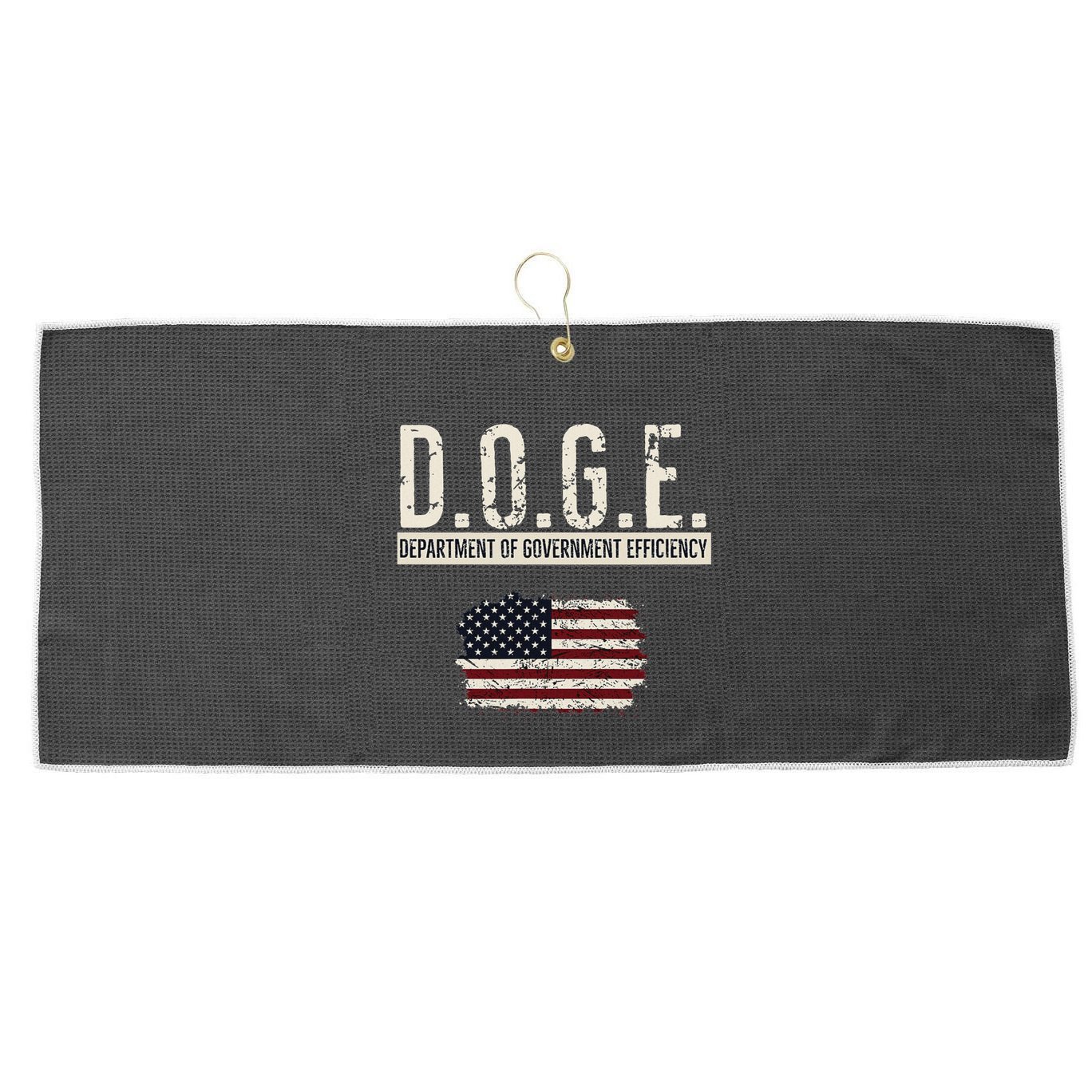 Funny Doge Department Of Government Efficiency . D.O.G.E. Large Microfiber Waffle Golf Towel