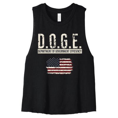 Funny Doge Department Of Government Efficiency . D.O.G.E. Women's Racerback Cropped Tank