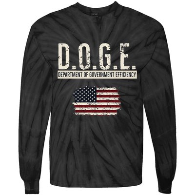Funny Doge Department Of Government Efficiency . D.O.G.E. Tie-Dye Long Sleeve Shirt