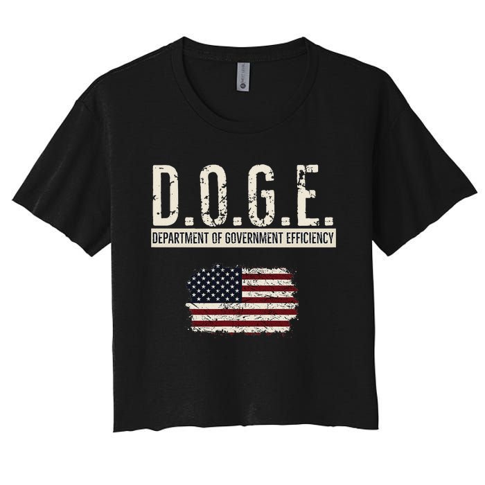 Funny Doge Department Of Government Efficiency . D.O.G.E. Women's Crop Top Tee