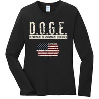 Funny Doge Department Of Government Efficiency . D.O.G.E. Ladies Long Sleeve Shirt