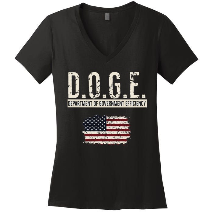 Funny Doge Department Of Government Efficiency . D.O.G.E. Women's V-Neck T-Shirt