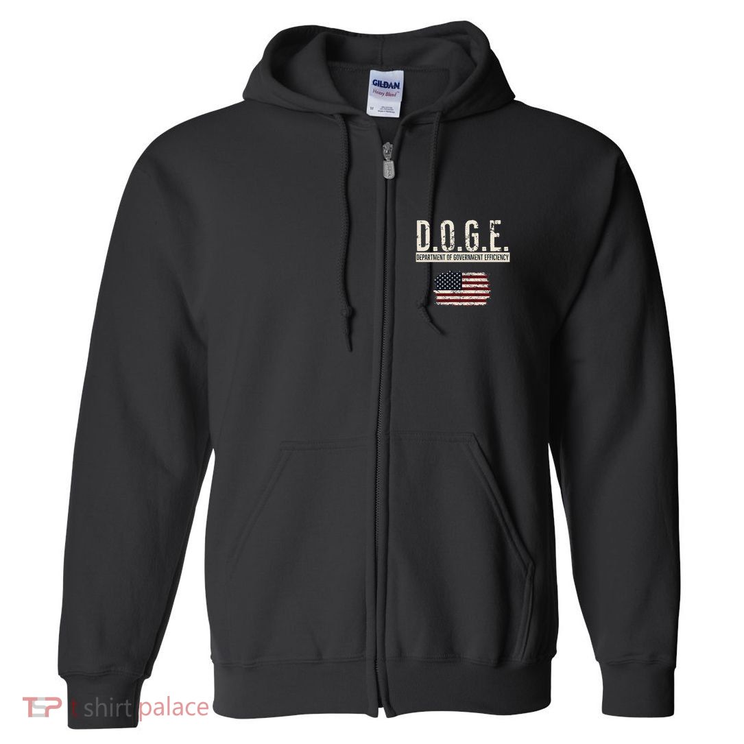 Funny Doge Department Of Government Efficiency . D.O.G.E. Full Zip Hoodie