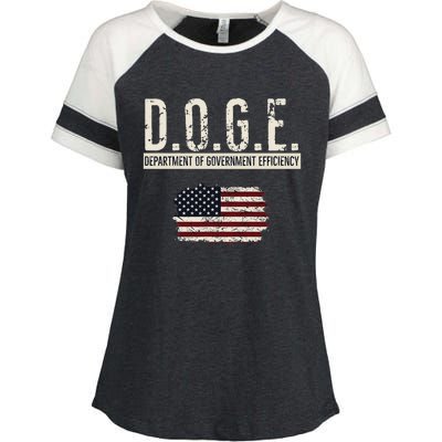 Funny Doge Department Of Government Efficiency . D.O.G.E. Enza Ladies Jersey Colorblock Tee