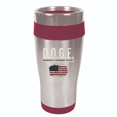 Funny Doge Department Of Government Efficiency . D.O.G.E. 16oz Travel Tumbler