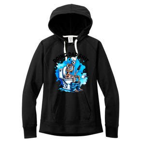 Funny Doing Dad Shit Skeleton Women's Fleece Hoodie