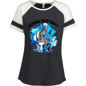 Funny Doing Dad Shit Skeleton Enza Ladies Jersey Colorblock Tee