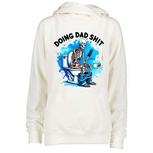 Funny Doing Dad Shit Skeleton Womens Funnel Neck Pullover Hood