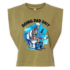 Funny Doing Dad Shit Skeleton Garment-Dyed Women's Muscle Tee