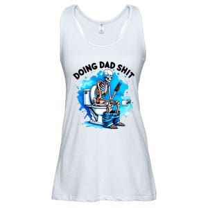 Funny Doing Dad Shit Skeleton Ladies Essential Flowy Tank