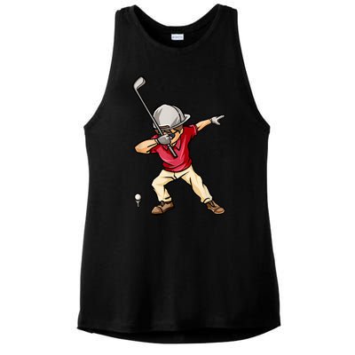 Funny Dab Dance Dabbing Golf Player Golfer Golfing Gift Ladies PosiCharge Tri-Blend Wicking Tank