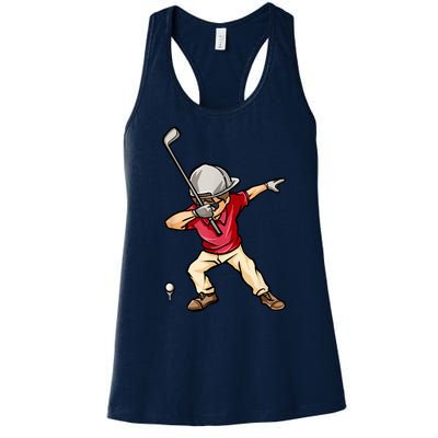 Funny Dab Dance Dabbing Golf Player Golfer Golfing Gift Women's Racerback Tank