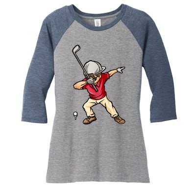 Funny Dab Dance Dabbing Golf Player Golfer Golfing Gift Women's Tri-Blend 3/4-Sleeve Raglan Shirt