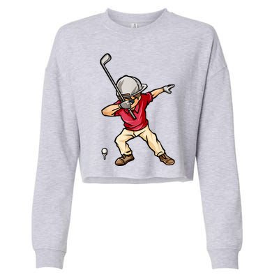 Funny Dab Dance Dabbing Golf Player Golfer Golfing Gift Cropped Pullover Crew