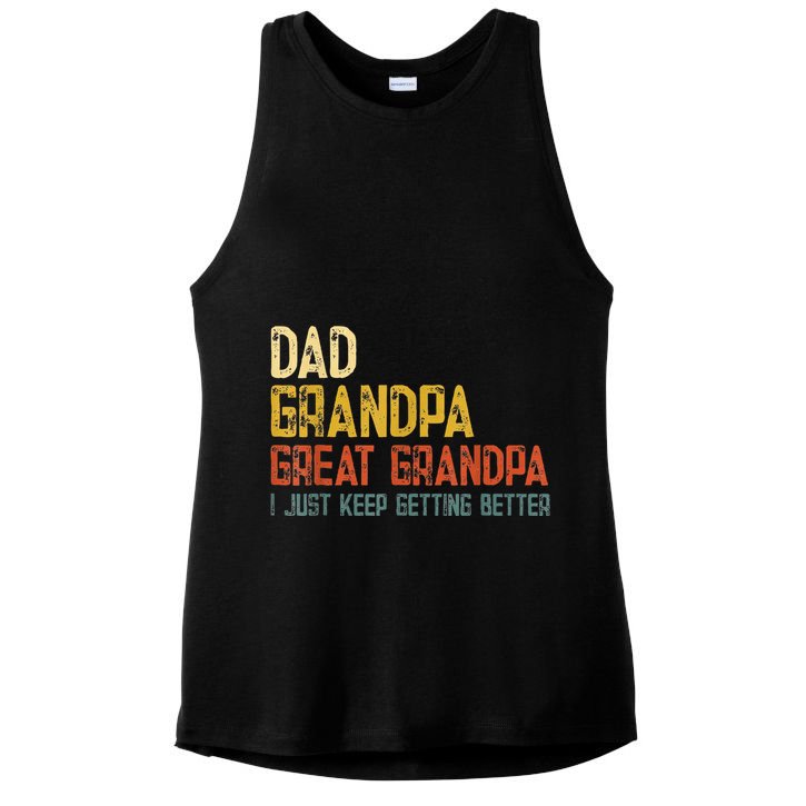 Father's day Dad Grandpa Great Grandpa Ladies PosiCharge Tri-Blend Wicking Tank