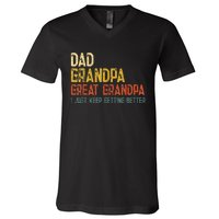 Father's day Dad Grandpa Great Grandpa V-Neck T-Shirt