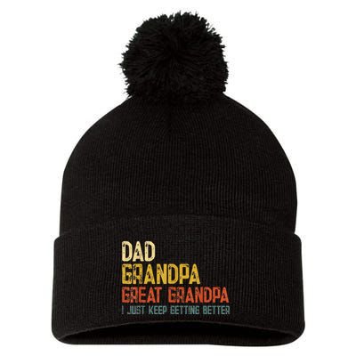 Father's day Dad Grandpa Great Grandpa Pom Pom 12in Knit Beanie