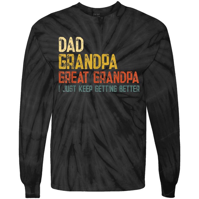 Father's day Dad Grandpa Great Grandpa Tie-Dye Long Sleeve Shirt